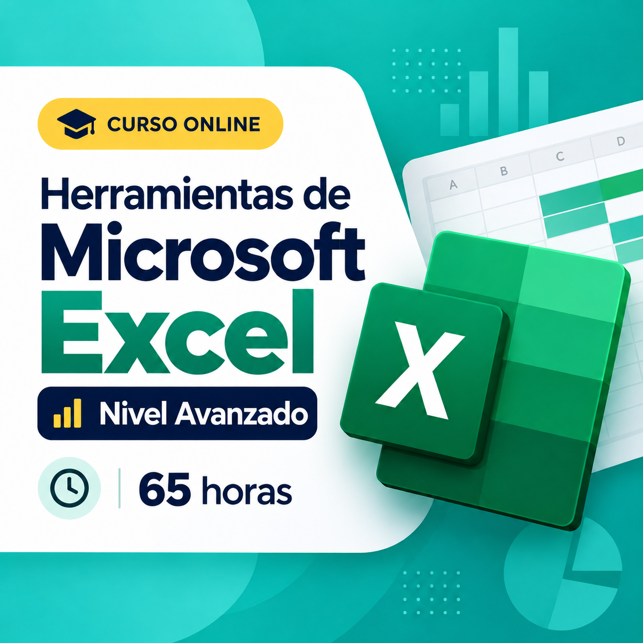 Curso Herramientas de Microsoft Excel Nivel Avanzado, 100% online, 65 horas