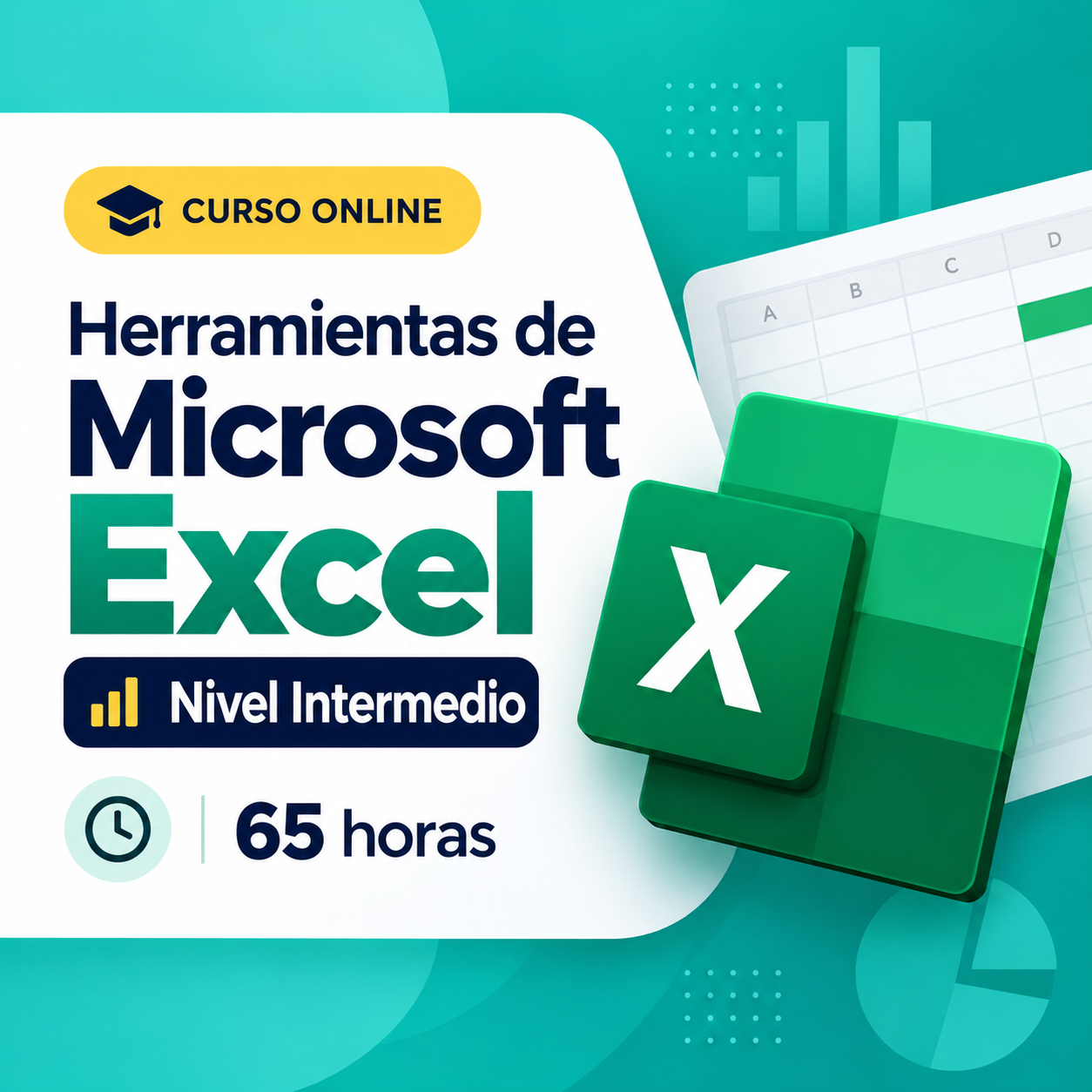 Curso Herramientas de Microsoft Excel Nivel Intermedio, 100% online, 65 horas